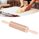 Embossed Rolling Pin 35cm 3D Pattern Highly Durable Moistureproof Safe Eco Friendly Easy Control Christmas Rolling PinExotic Charm - Extra Image