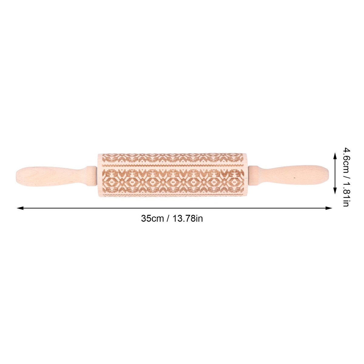 Embossed Rolling Pin 35cm 3D Pattern Highly Durable Moistureproof Safe Eco Friendly Easy Control Christmas Rolling PinExotic Charm