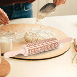 Embossed Rolling Pin 35cm 3D Pattern Highly Durable Moistureproof Safe Eco Friendly Easy Control Christmas Rolling PinExotic Charm - Extra Image