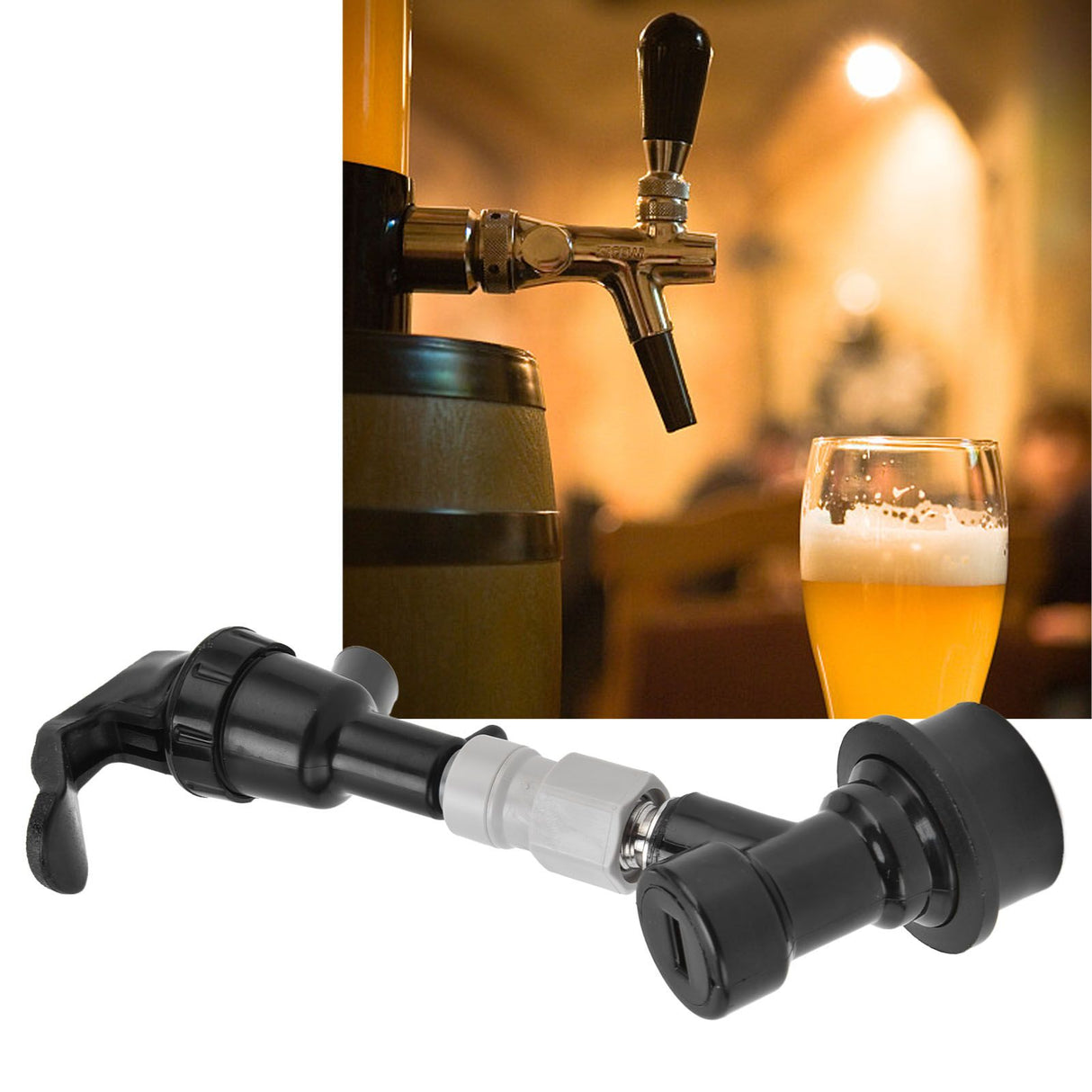 Beer Dispenser Plastic Black Portable Beer Tap Faucet for Outdoor Picnic Party Barbecue Beer Drinks Water