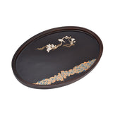 Bamboo Tea Tray Japanese Simple Novel Beautiful Resin Walnut Tea Tray for Home UseOval S - Top-Down View