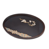 Bamboo Tea Tray Japanese Simple Novel Beautiful Resin Walnut Tea Tray for Home UseOval S