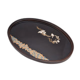 Bamboo Tea Tray Japanese Simple Novel Beautiful Resin Walnut Tea Tray for Home UseOval S