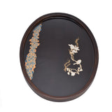 Bamboo Tea Tray Japanese Simple Novel Beautiful Resin Walnut Tea Tray for Home UseOval S - Close-Up Angle