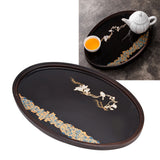 Bamboo Tea Tray Japanese Simple Novel Beautiful Resin Walnut Tea Tray for Home UseOval S