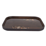 Bamboo Tea Tray Japanese Simple Novel Beautiful Resin Walnut Tea Tray for Home UseRounded Square