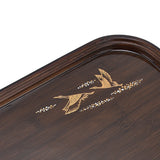 Bamboo Tea Tray Japanese Simple Novel Beautiful Resin Walnut Tea Tray for Home UseRounded Square