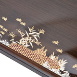Bamboo Tea Tray Japanese Simple Novel Beautiful Resin Walnut Tea Tray for Home UseRounded Square