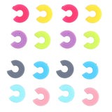16PCS Mini Circle Silicone Wine Glass Marker Cup Identification Ring Recognizer Label - Top-Down View
