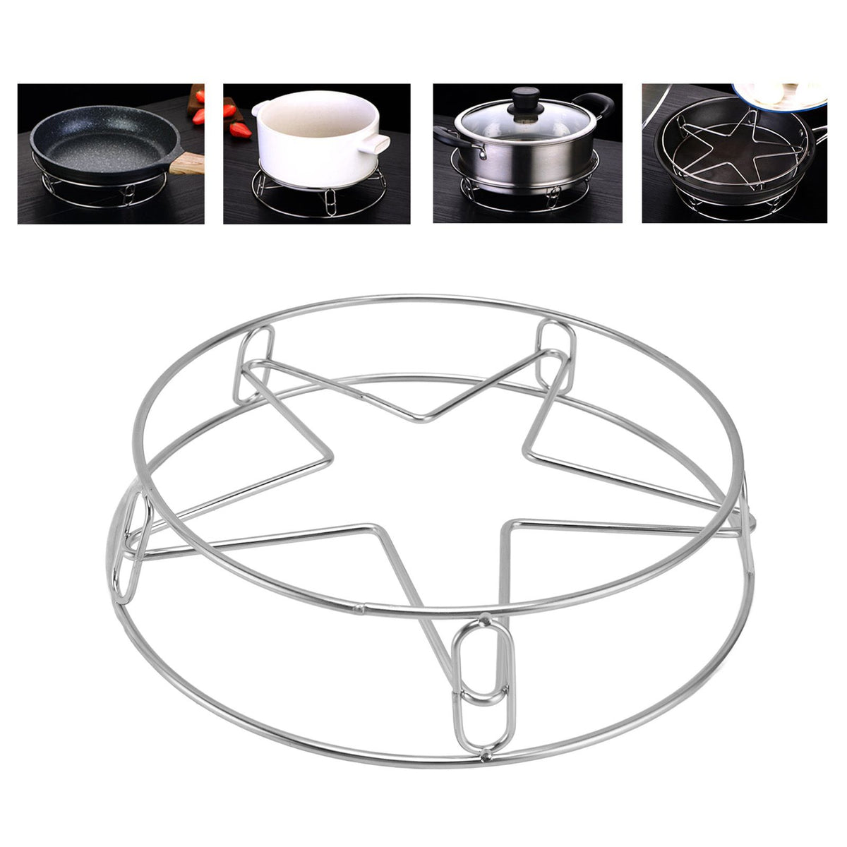 Tall Trivet Rack Stand Stable Base Multifunctional Anti Rust High Temperature Resistance Steaming Rack for Home