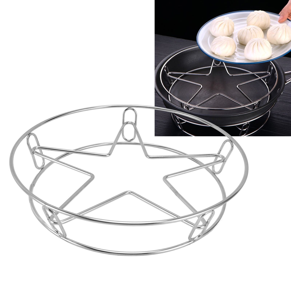 Tall Trivet Rack Stand Stable Base Multifunctional Anti Rust High Temperature Resistance Steaming Rack for Home