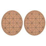 2pcs Cork Coasters Safety Design Convenient Practical Glossy Thick Rustic Style Wooden Decoration for KitchensPlaid - Front View