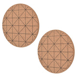 2pcs Cork Coasters Safety Design Convenient Practical Glossy Thick Rustic Style Wooden Decoration for KitchensPlaid