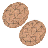 2pcs Cork Coasters Safety Design Convenient Practical Glossy Thick Rustic Style Wooden Decoration for KitchensPlaid