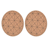 2pcs Cork Coasters Safety Design Convenient Practical Glossy Thick Rustic Style Wooden Decoration for KitchensPlaid