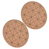 2pcs Cork Coasters Safety Design Convenient Practical Glossy Thick Rustic Style Wooden Decoration for KitchensPlaid