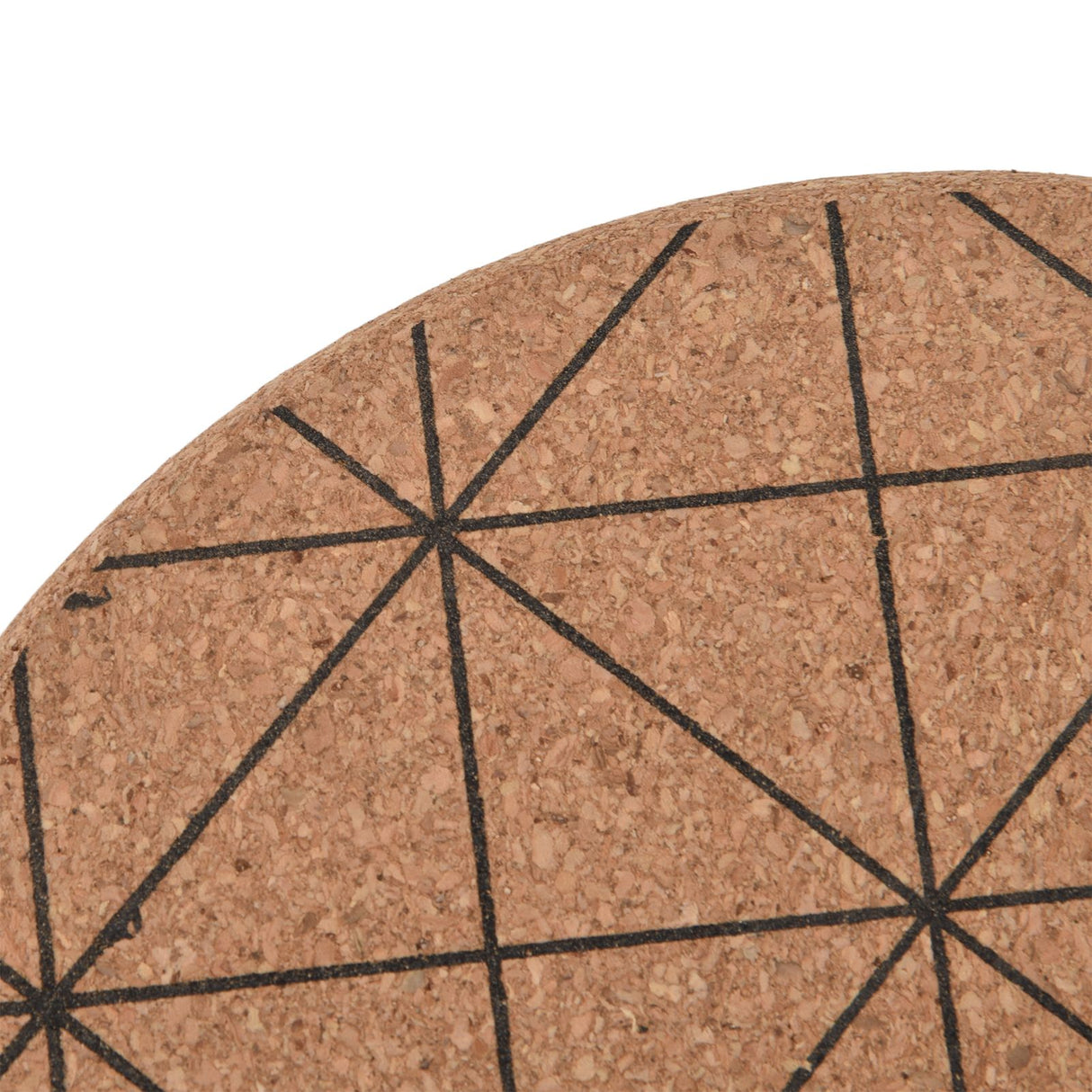 2pcs Cork Coasters Safety Design Convenient Practical Glossy Thick Rustic Style Wooden Decoration for KitchensPlaid