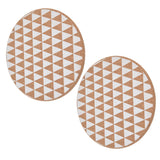 2pcs Cork Coasters Safety Design Convenient Practical Glossy Thick Rustic Style Wooden Decoration for KitchensTriangular
