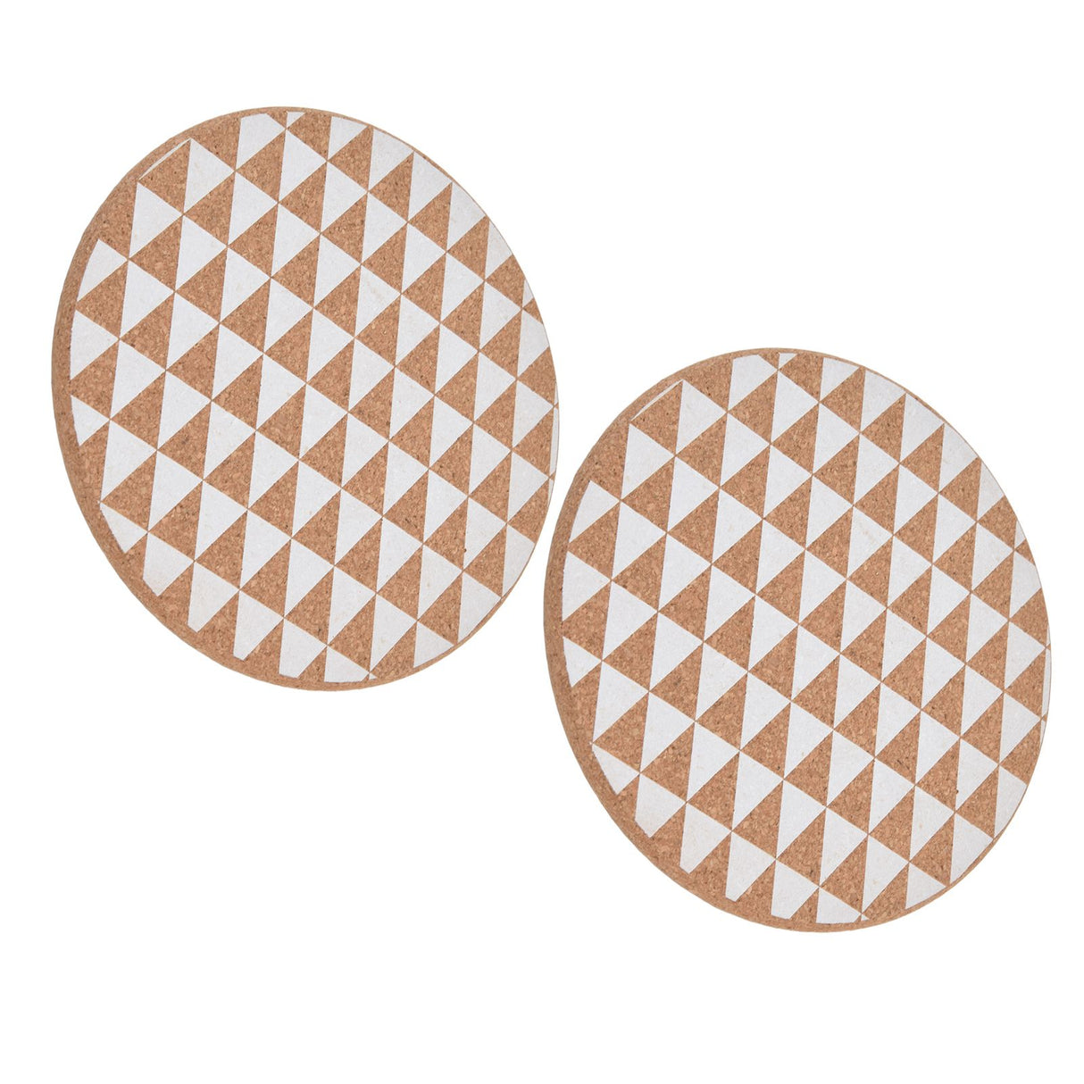 2pcs Cork Coasters Safety Design Convenient Practical Glossy Thick Rustic Style Wooden Decoration for KitchensTriangular