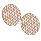 2pcs Cork Coasters Safety Design Convenient Practical Glossy Thick Rustic Style Wooden Decoration for KitchensTriangular