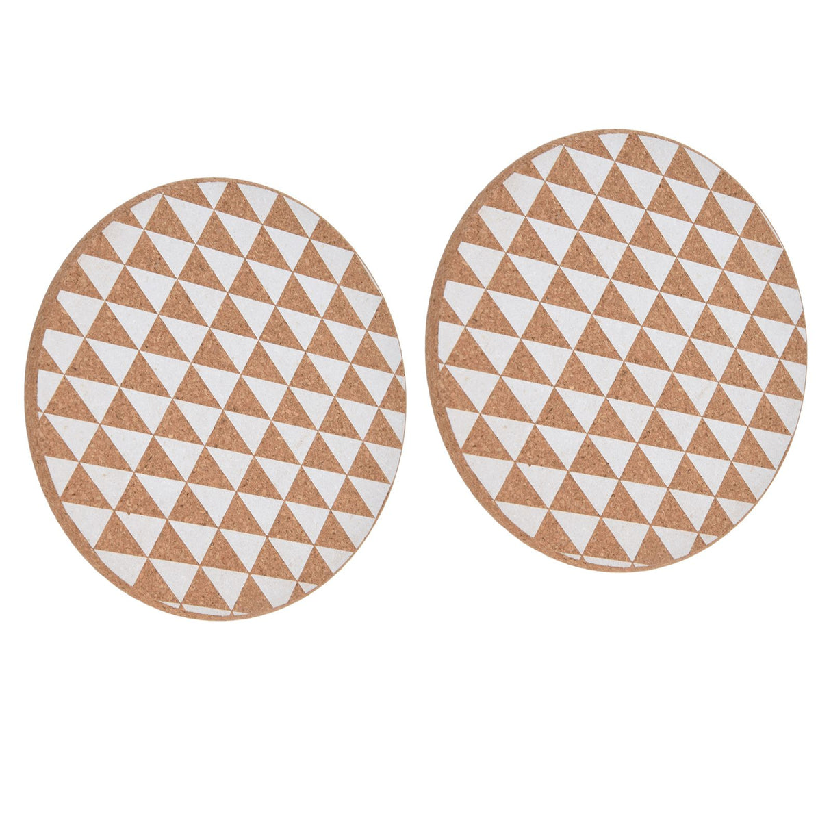 2pcs Cork Coasters Safety Design Convenient Practical Glossy Thick Rustic Style Wooden Decoration for KitchensTriangular