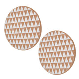 2pcs Cork Coasters Safety Design Convenient Practical Glossy Thick Rustic Style Wooden Decoration for KitchensTriangular