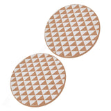 2pcs Cork Coasters Safety Design Convenient Practical Glossy Thick Rustic Style Wooden Decoration for KitchensTriangular