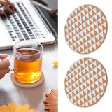 2pcs Cork Coasters Safety Design Convenient Practical Glossy Thick Rustic Style Wooden Decoration for KitchensTriangular - Extra Image