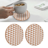 2pcs Cork Coasters Safety Design Convenient Practical Glossy Thick Rustic Style Wooden Decoration for KitchensTriangular