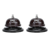 2Pcs Service Bell Exquisite Clear Sound Classic Shape Polishing Glossy Nonslip Base Call Bell for Hotel Restaurant HomeCoffee