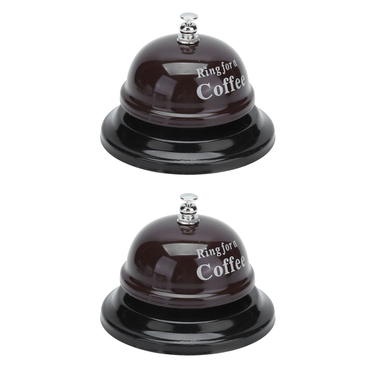 2Pcs Service Bell Exquisite Clear Sound Classic Shape Polishing Glossy Nonslip Base Call Bell for Hotel Restaurant HomeCoffee