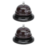 2Pcs Service Bell Exquisite Clear Sound Classic Shape Polishing Glossy Nonslip Base Call Bell for Hotel Restaurant HomeCoffee