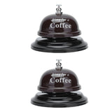 2Pcs Service Bell Exquisite Clear Sound Classic Shape Polishing Glossy Nonslip Base Call Bell for Hotel Restaurant HomeCoffee - Side View