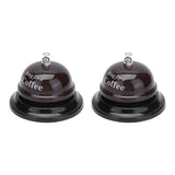 2Pcs Service Bell Exquisite Clear Sound Classic Shape Polishing Glossy Nonslip Base Call Bell for Hotel Restaurant HomeCoffee