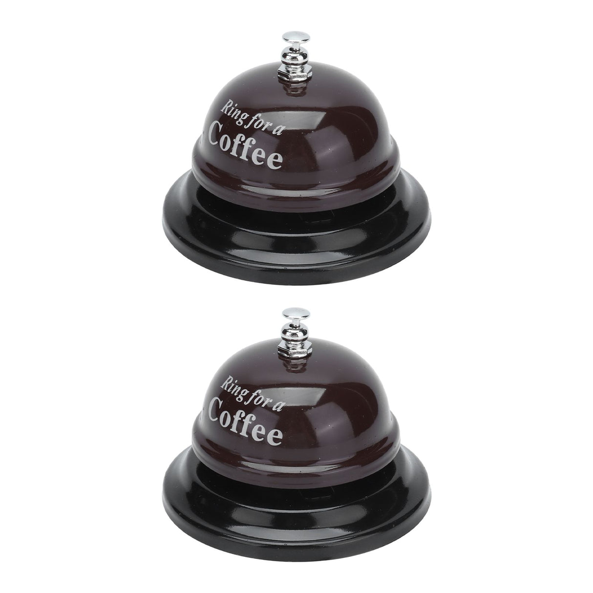 2Pcs Service Bell Exquisite Clear Sound Classic Shape Polishing Glossy Nonslip Base Call Bell for Hotel Restaurant HomeCoffee