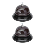 2Pcs Service Bell Exquisite Clear Sound Classic Shape Polishing Glossy Nonslip Base Call Bell for Hotel Restaurant HomeCoffee