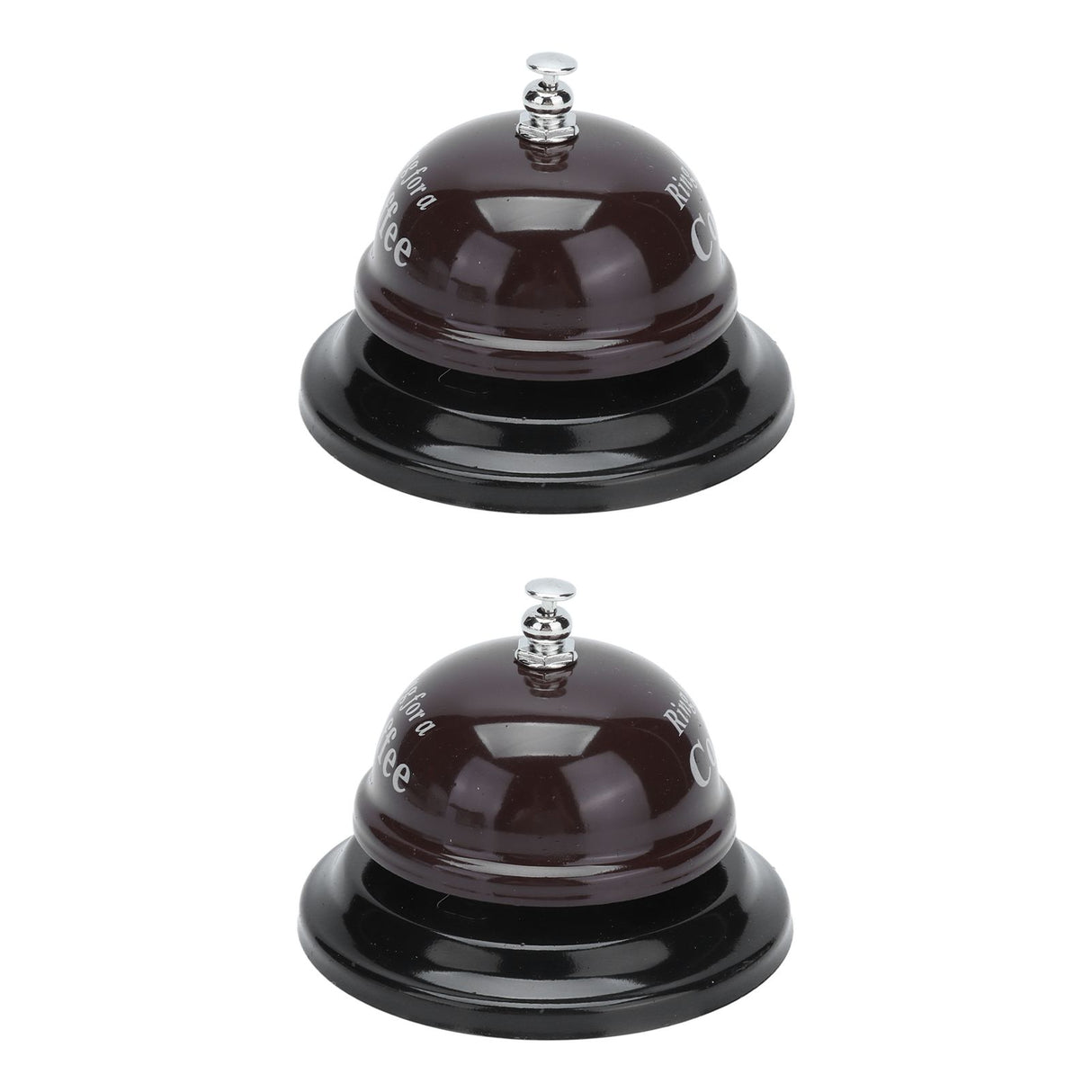 2Pcs Service Bell Exquisite Clear Sound Classic Shape Polishing Glossy Nonslip Base Call Bell for Hotel Restaurant HomeCoffee