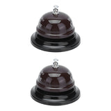 2Pcs Service Bell Exquisite Clear Sound Classic Shape Polishing Glossy Nonslip Base Call Bell for Hotel Restaurant HomeCoffee