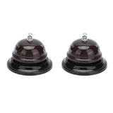2Pcs Service Bell Exquisite Clear Sound Classic Shape Polishing Glossy Nonslip Base Call Bell for Hotel Restaurant HomeCoffee