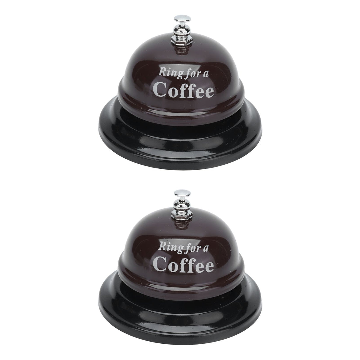 2Pcs Service Bell Exquisite Clear Sound Classic Shape Polishing Glossy Nonslip Base Call Bell for Hotel Restaurant HomeCoffee