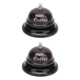 2Pcs Service Bell Exquisite Clear Sound Classic Shape Polishing Glossy Nonslip Base Call Bell for Hotel Restaurant HomeCoffee