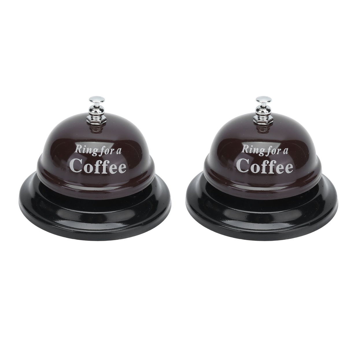 2Pcs Service Bell Exquisite Clear Sound Classic Shape Polishing Glossy Nonslip Base Call Bell for Hotel Restaurant HomeCoffee