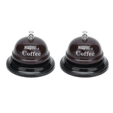 2Pcs Service Bell Exquisite Clear Sound Classic Shape Polishing Glossy Nonslip Base Call Bell for Hotel Restaurant HomeCoffee