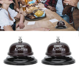 2Pcs Service Bell Exquisite Clear Sound Classic Shape Polishing Glossy Nonslip Base Call Bell for Hotel Restaurant HomeCoffee