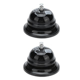 2Pcs Service Bell Exquisite Clear Sound Classic Shape Polishing Glossy Nonslip Base Call Bell for Hotel Restaurant HomeBlack - Rear View
