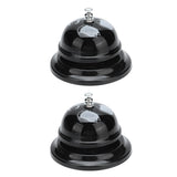 2Pcs Service Bell Exquisite Clear Sound Classic Shape Polishing Glossy Nonslip Base Call Bell for Hotel Restaurant HomeBlack - Close-Up Angle