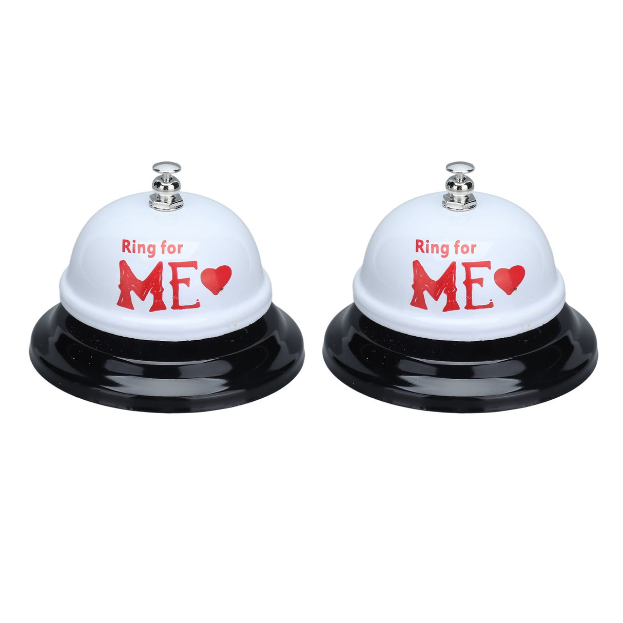 2Pcs Meal Bells Stainless Steel Hand Pressed Bell Counter Food Bells for Restaurant Bar White Paint