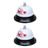 2Pcs Meal Bells Stainless Steel Hand Pressed Bell Counter Food Bells for Restaurant Bar White Paint