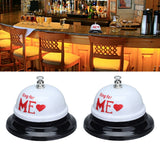 2Pcs Meal Bells Stainless Steel Hand Pressed Bell Counter Food Bells for Restaurant Bar White Paint - Extra Image