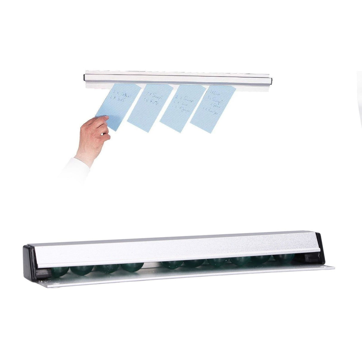 Aluminium Alloy Ticket Rack Wall Mounted Slide Check Rack Kitchen Order Holder Rack for RestaurantLength 20cm / 7.9in